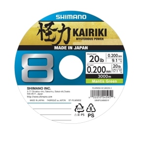 Official Shimano Kairiki 8 product packaging