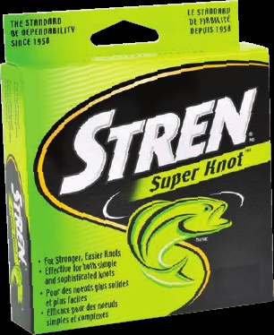 Original 2014 lime-green and black Stren Super Knot package, distinct from turquoise MagnaThin