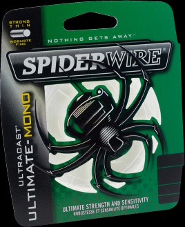Original 2018 manufacturer green-and-silver SpiderWire Ultracast Ultimate Mono package artwork