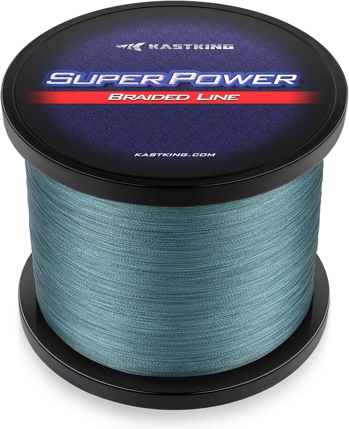 Original KastKing SuperPower blue-and-red labeled braid spool, Low-Vis Gray
